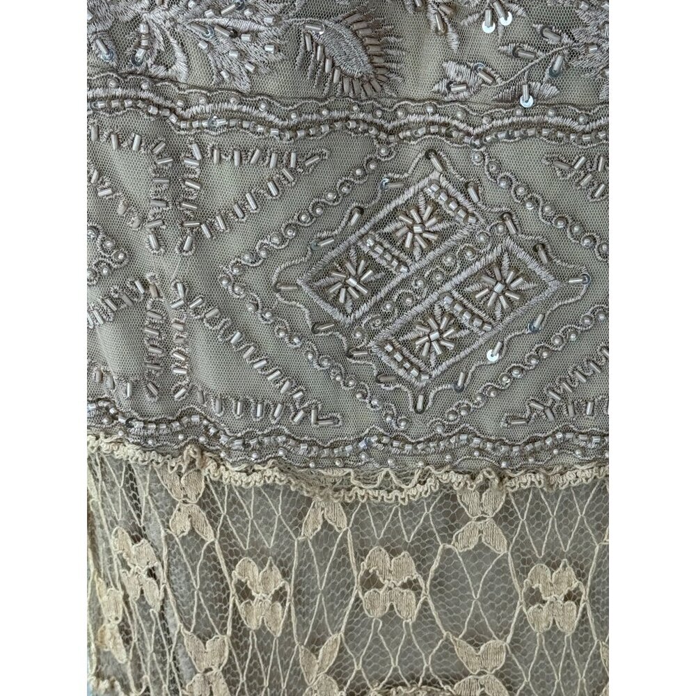 NWT Sherri Hill 52663 Lace halter Neck Maxi Dress High-low Sheer Skirt Size 0 - Picture 7 of 11